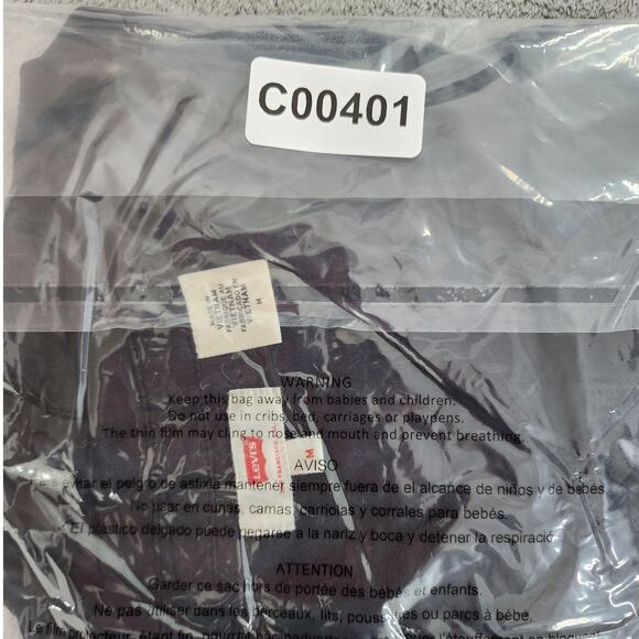 Levi's Top Women M Black Viscose Collared Puffy  Long Sleeves Ruffle Cuffs Flowy - Picture 13 of 13